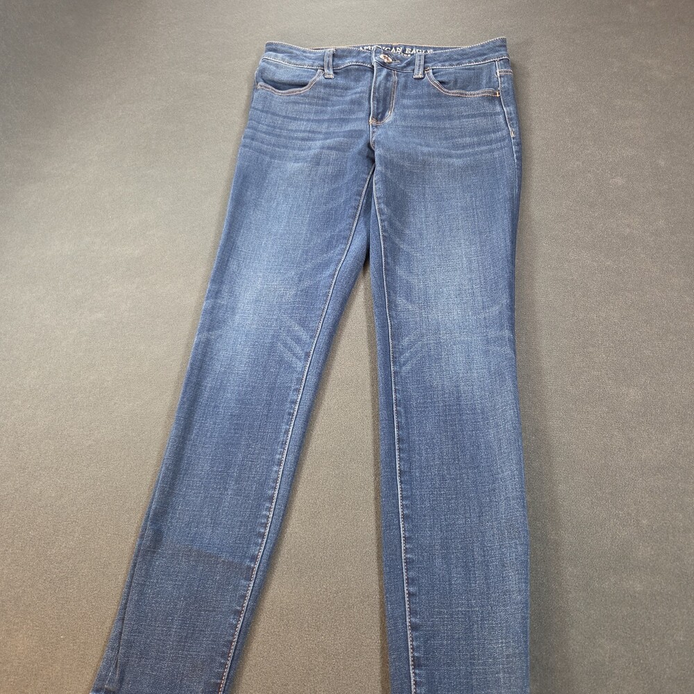 American Eagle Super Super Stretch X4 Jegging Womens Sz 6 Reg Medium Wash Denim